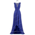 Kate Kasin Ärmelloses V-Back High-Low Dunkelblau Chiffon Prom Dress KK000099-1